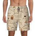 thumbnail image 1 of Haiem Coffee Time Mens Swim Trunks with Compression Liner 2 in 1 Swimming Shorts Stretch Swimwear Quick Dry,Board Shorts-Small, 1 of 9