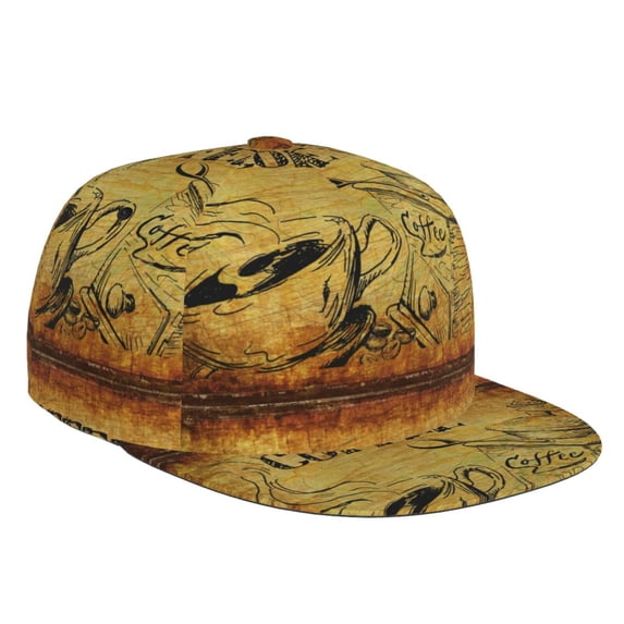 Haiem Coffee Vintage Classic Snapback Cap Flat Bill Hat Baseball Cap Adjustable Size Cotton Dad Hat
