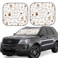 thumbnail image 1 of Haiem Coffee Car Windshield Sun Shade (2 Pieces) Foldable Windshield Sun Shade Car Accessories for Truck SUV Pickup-Large, 1 of 7