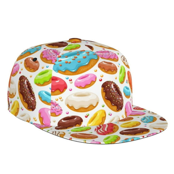 Haiem Color Donut Classic Snapback Cap Flat Bill Hat Baseball Cap Adjustable Size Cotton Dad Hat