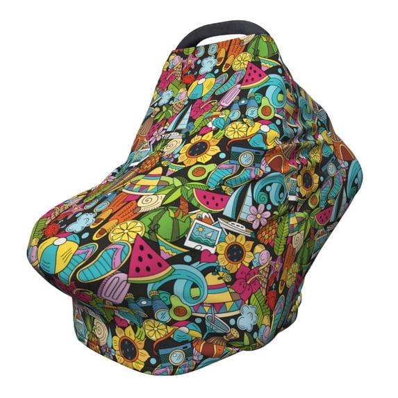 Haiem Color Summer Baby Nursing Cover & Nursing Poncho - Multi Use Cover for Baby Car Seat Canopy, Stroller Cover, 360°Full Privacy Breastfeeding Coverage