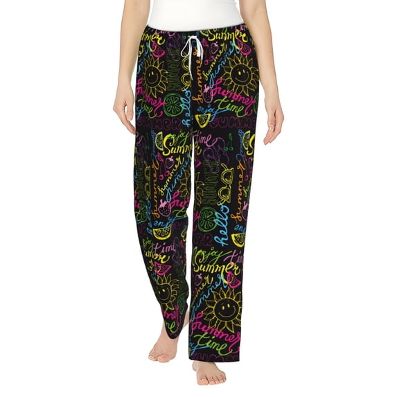 Haiem Color Summer Women's Pajama Pants Ultra Lightweight Pjs Bottoms Sleepwear Bottom Pants With Pocket Drawstring-Small