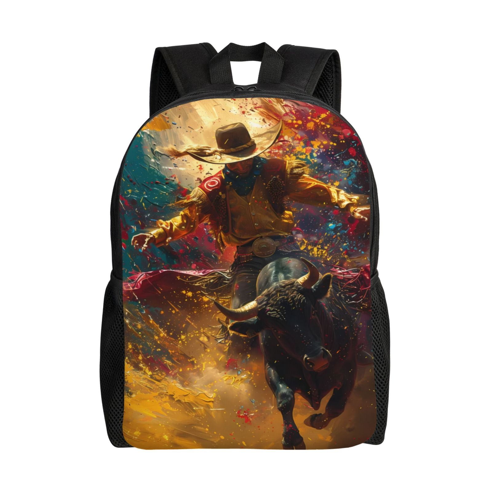 Haiem Colorful Bull Western Man Backpack - Stylish and Durable 15-inch ...