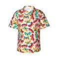 thumbnail image 1 of Haiem Colorful Butterflies Printed Hawaiian Shirt for Men - Men’s Casual Beach Summer Shirts - Stretch Fabric with Modern Fit-Small, 1 of 9