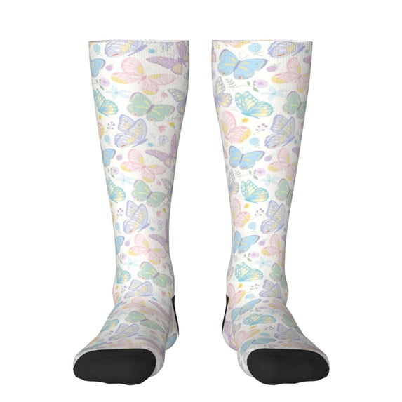 Haiem Colorful Butterfly Socks, Funny Novelty Crazy Design Cotton Socks Sports Socks Knee High Socks For Men, Women,1Pairs - Gift For Working Friends