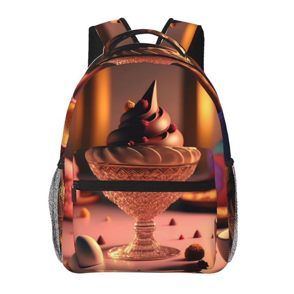 Haiem Colorful Cake Ice Cream Printed School Backpack,Casual Travel Lightweight Backpack,Durable Comfortable Multifunctional Backpack,Laptop Backpack