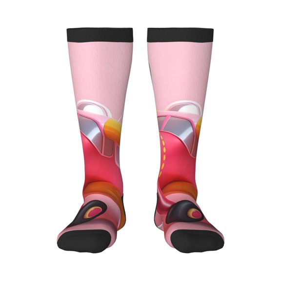 Haiem Colorful Cartoon Biplane Socks, Funny Novelty Crazy Design Cotton Socks Sports Socks Knee High Socks For Men, Women,1Pairs - Gift For Working Friends