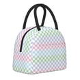 thumbnail image 1 of Haiem Colorful Checkerboard Printed Lunch Bag Women, Lunch Box Lunch Bag for Women, Small Leakproof Cute Lunch Tote Large Capacity Reusable Insulated Cooler Lunch Container, 1 of 6
