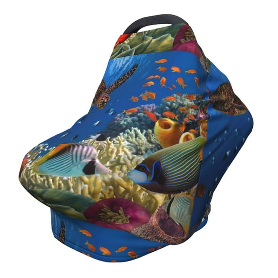 Haiem Colorful Coral Reef Baby Nursing Cover & Nursing Poncho - Multi Use Cover for Baby Car Seat Canopy, Stroller Cover, 360°Full Privacy Breastfeeding Coverage