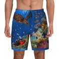 thumbnail image 1 of Haiem Colorful Coral Reef Mens Swim Trunks with Compression Liner 2 in 1 Swimming Shorts Stretch Swimwear Quick Dry,Board Shorts-XX-Large, 1 of 9