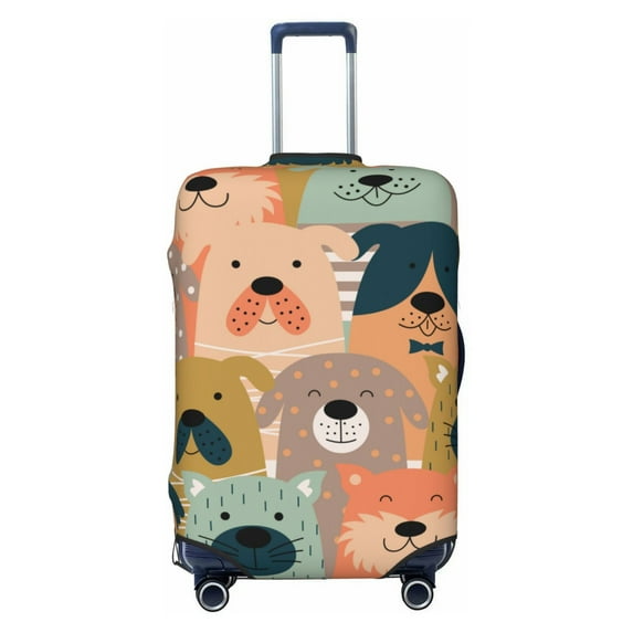 Haiem Colorful Dogs Luggage Cover,Durable, Washable Suitcase Protector With Anti-Scratch Technology - Keep Your Luggage Looking New Small