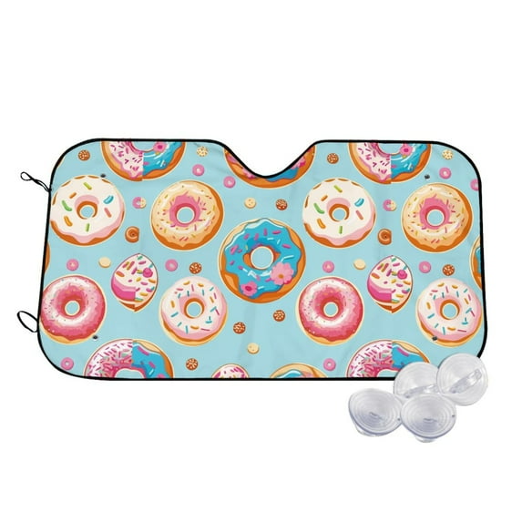 Haiem Colorful Donut Car Windshield Sun Shade - Blocks UV Rays Sun Visor Protector, Sunshade to Keep Your Vehicle Cool, Universal Fit SUV Van Sedan-Small