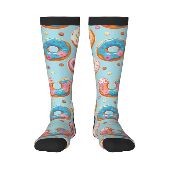 Haiem Colorful Donut Socks, Funny Novelty Crazy Design Cotton Socks Sports Socks Knee High Socks For Men, Women,1Pairs - Gift For Working Friends