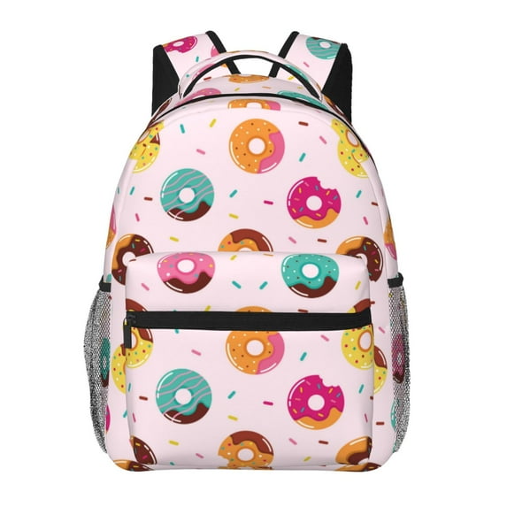 Haiem Colorful Donuts Printed School Backpack,Casual Travel Lightweight Backpack,Durable Comfortable Multifunctional Backpack,Laptop Backpack