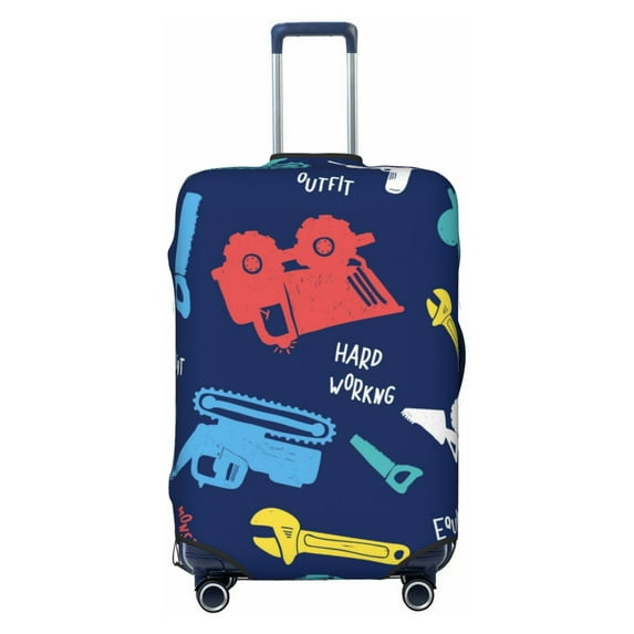 Haiem Colorful Excavator Luggage Cover,Durable, Washable Suitcase Protector With Anti-Scratch Technology - Keep Your Luggage Looking New X-Large