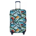 thumbnail image 1 of Haiem Colorful Fishing Baits Luggage Cover Printed Suitcase Covers for Luggage Elastic Washable Suitcase Protector Fits 18-32 Inch Luggage-Small, 1 of 9