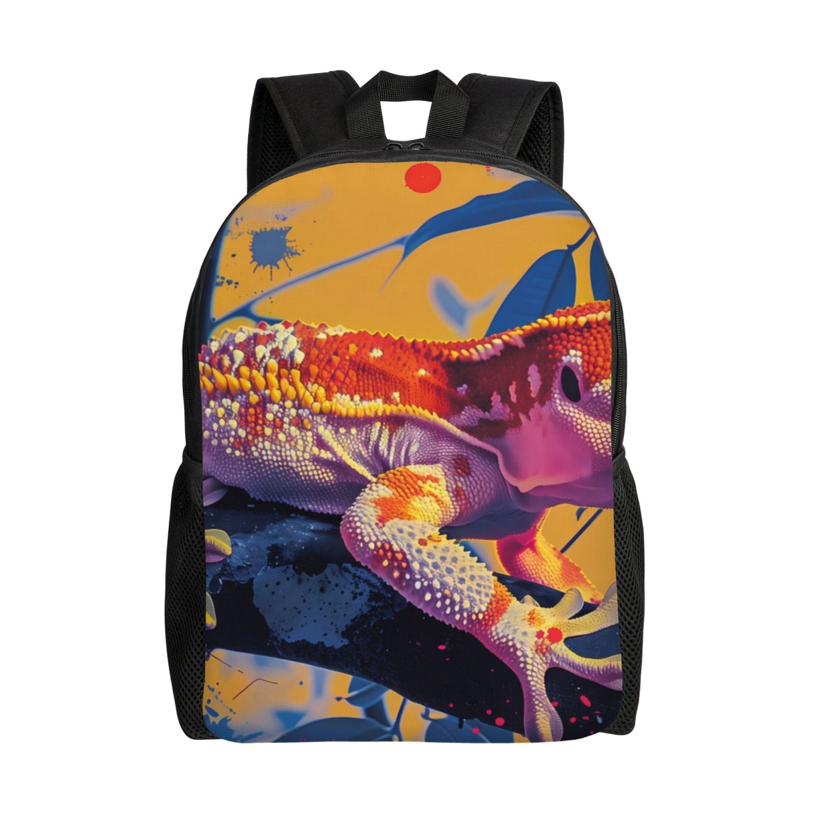 Haiem Colorful Gecko Jungle Art Backpack - Stylish and Durable 15-inch ...