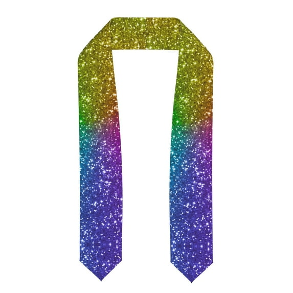 Haiem Colorful Glitter Pattern Graduation Stole 2024 | Premium Satin Sash for Graduation Ceremony