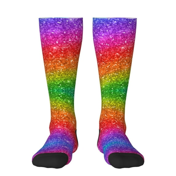 Haiem Colorful Glitter Socks, Funny Novelty Crazy Design Cotton Socks Sports Socks Knee High Socks For Men, Women,1Pairs - Gift For Working Friends