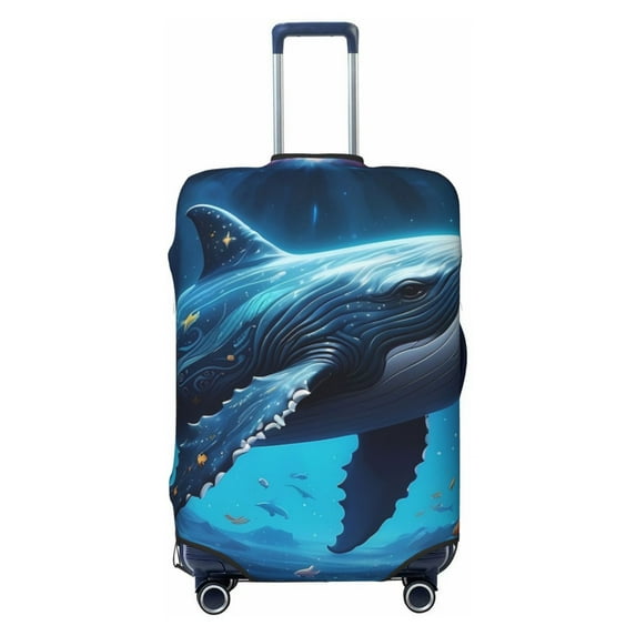 Haiem Colorful Ocean Whale Luggage Cover Printed Suitcase Covers for Luggage Elastic Washable Suitcase Protector Fits 18-32 Inch Luggage-X-Large