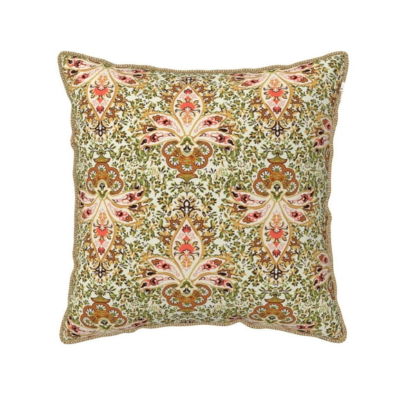 Haiem Colorful Paisley Print Velvet Soft Solid Decorative Square Throw Pillow Covers Set with Elegant Piping Christmas Cushion Case for Sofa Bedroom Car-16"x16"