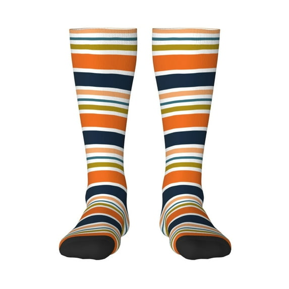 Haiem Colorful Pastel Stripes Socks, Funny Novelty Crazy Design Cotton Socks Sports Socks Knee High Socks For Men, Women,1Pairs - Gift For Working Friends