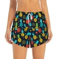 thumbnail image 1 of Haiem Colorful Pineapple Women's 2 in 1 Running Shorts - Lightweight Athletic Workout Gym Yoga Breathable Sports Shorts Liner with Phone Pockets-Medium, 1 of 9