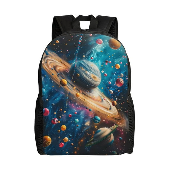 Haiem Colorful Planet Universe Backpack - Stylish and Durable 15-inch Laptop Backpack with Waterproof Oxford Fabric