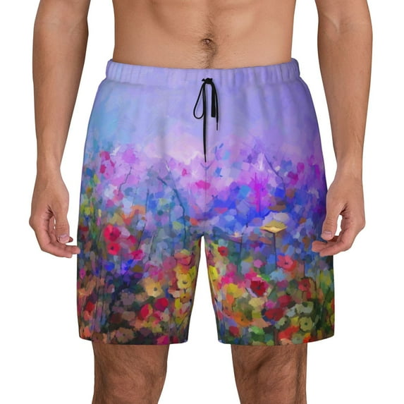 Haiem Colorful Purple Cosmos Flower Men'S Quick-Dry Swim Trunks: Comfortable Beach Shorts With Mesh Lining And Pockets - Ideal For Swimming And Sunbathing Xx-Large