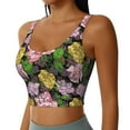 thumbnail image 1 of Haiem Colorful Roses Pattern Womens Sports Bra - U Neck Padded Low Impact Yoga Bra Workout Crop Top Gym Moisture-Wicking Workout Vest -Medium, 1 of 9