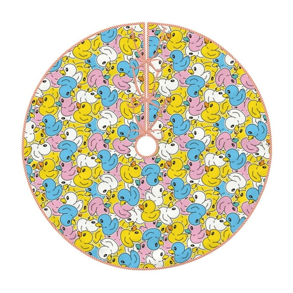 Haiem Colorful Rubber Duck 1 Pattern Christmas Tree Skirt Merry Christmas Party Christmas Tree Decoration,New Year Decorations-30"