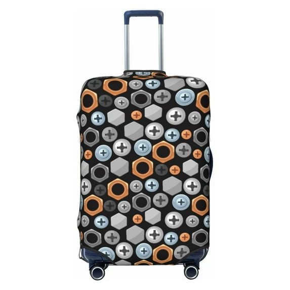 Haiem Colorful Screws Luggage Cover Printed Suitcase Covers for Luggage Elastic Washable Suitcase Protector Fits 18-32 Inch Luggage-Large