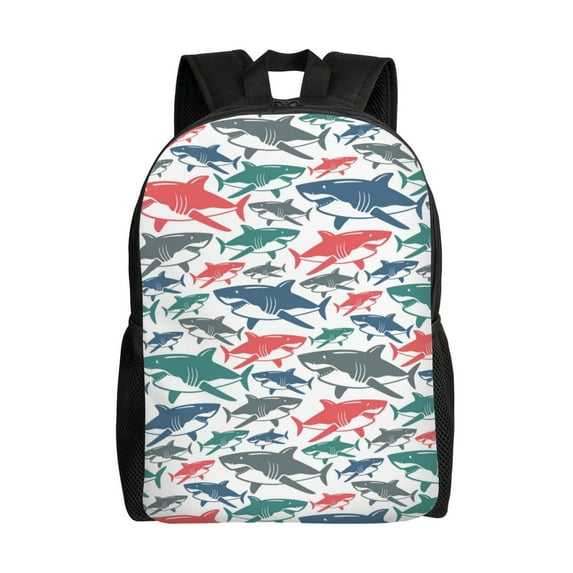 Haiem Colorful Shark Backpack - Stylish and Durable 15-inch Laptop Backpack with Waterproof Oxford Fabric