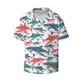 thumbnail image 1 of Haiem Colorful Shark Men's Casual Shirts Short Sleeve Button Down Shirts Fashion Textured Summer Beach Shirt-XX-Large, 1 of 7
