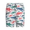 thumbnail image 1 of Haiem Colorful Shark Men's Pajama Short with Soft Woven Cotton Elastic Waistband Sleep Short-4X-Large, 1 of 9