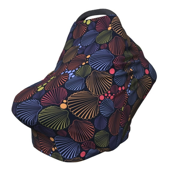 Haiem Colorful Shells Baby Nursing Cover & Nursing Poncho - Multi Use Cover for Baby Car Seat Canopy, Stroller Cover, 360°Full Privacy Breastfeeding Coverage