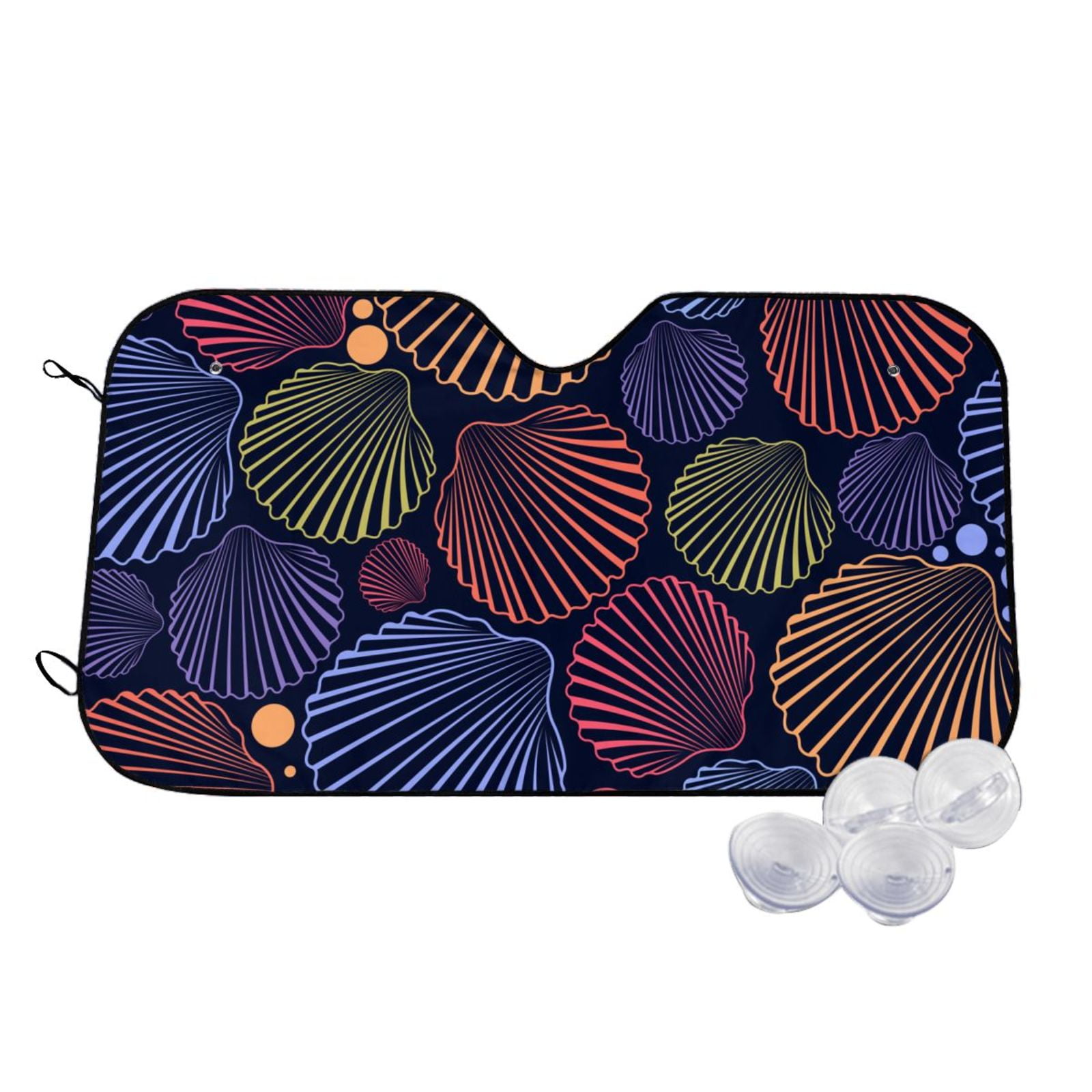 Haiem Colorful Shells Car Windshield Sun Shade - Blocks UV Rays Sun ...