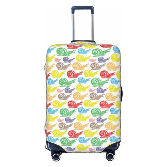 Haiem Colorful Snails Luggage Cover Printed Suitcase Covers for Luggage Elastic Washable Suitcase Protector Fits 18-32 Inch Luggage-Small