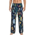 thumbnail image 1 of Haiem Colorful Space Men's Pajama Pants Ultra Lightweight Pjs Bottoms Sleepwear Bottom Pants with Pocket Drawstring-Small, 1 of 9