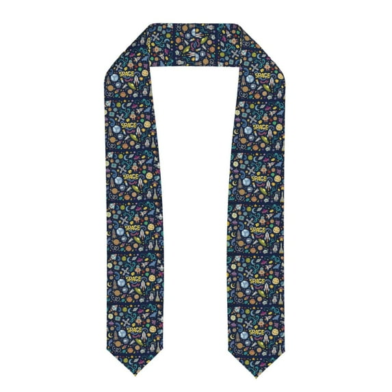 Haiem Colorful Space Pattern Graduation Stole 2024 | Premium Satin Sash for Graduation Ceremony