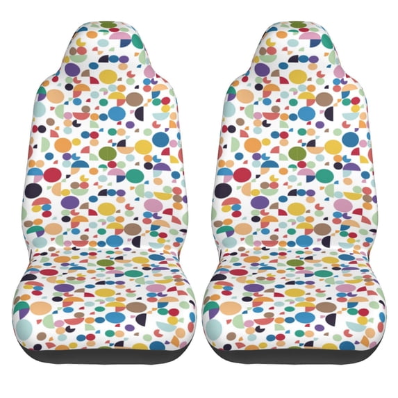 Haiem Colorful Spots Printed Car Seat Covers Set of 2, Universal Fit Car Seat Covers,Protective Seat Covers,Comfortable Car Seat Covers, Easy Installation Seat Covers, Vehicle Seat Covers