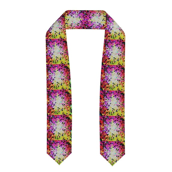 Haiem Colorful Tie Dye Stained Glass 3 Pattern Graduation Stole 2024 | Premium Satin Sash for Graduation Ceremony