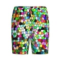 thumbnail image 1 of Haiem Colorful Tie Dye Stained Glass Men's Pajama Short with Soft Woven Cotton Elastic Waistband Sleep Short-X-Large, 1 of 9