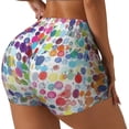 thumbnail image 1 of Haiem Colorful Watercolor Dots No Front Seam Biker Shorts for Women Yoga Workout Gym Bike Shorts with Tummy Control Moisture-Wicking-X-Large, 1 of 9