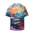 thumbnail image 1 of Haiem Colorful Whimsical Earth Men's Casual Shirts Short Sleeve Button Down Shirts Fashion Textured Summer Beach Shirt-4X-Large, 1 of 7