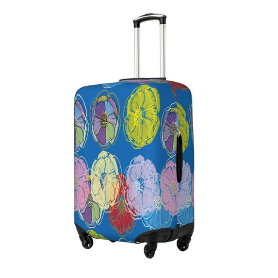Haiem Colorful floral Pattern Luggage Cover Printed Suitcase Covers for Luggage Elastic Washable Suitcase Protector Fits 18-32 Inch Luggage-Medium