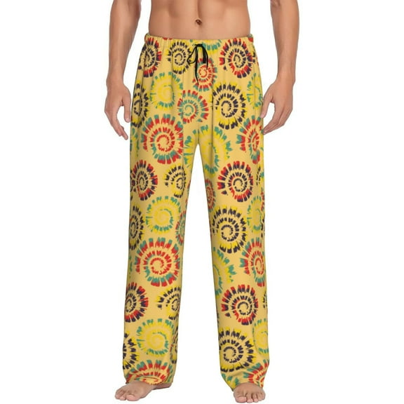 Haiem Colourful Tie Dye 1 Men's Pajama Pants Ultra Lightweight Pjs Bottoms Sleepwear Bottom Pants With Pocket Drawstring-Small