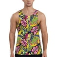thumbnail image 1 of Haiem Colrful Tropical Leaves Men Workout Tank Top Gym Bodybuilding Sleeveless Muscle T Shirts Athletic Tank Breathable Workout Shirt-4X-Large, 1 of 9
