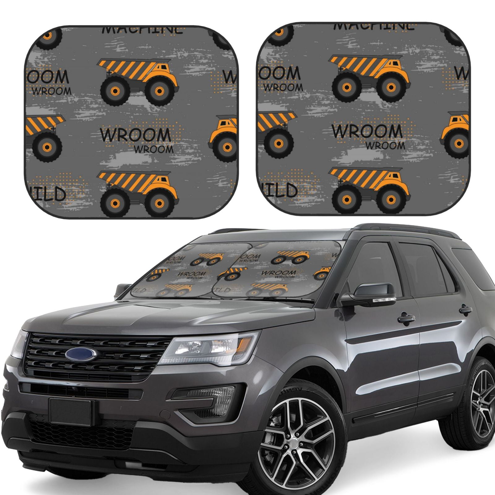 Haiem Construction Machines Car Windshield Sun Shade (2 Pieces ...
