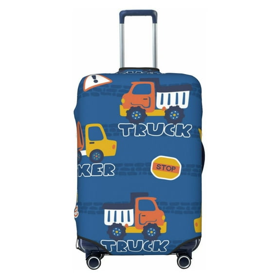 Haiem Construction Vehicles Luggage Cover,Durable, Washable Suitcase Protector With Anti-Scratch Technology - Keep Your Luggage Looking New Large